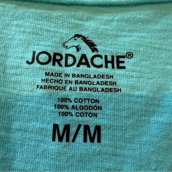 Jordache Women's Blue and White V-Neck Top t shirt - Picture 2 of 8